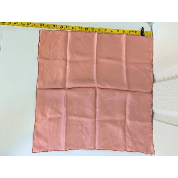 VTG Ashear 100% Silk Pocket Square 18" Men Rose Pink Handkerchief Preppy Formal - Picture 7 of 7